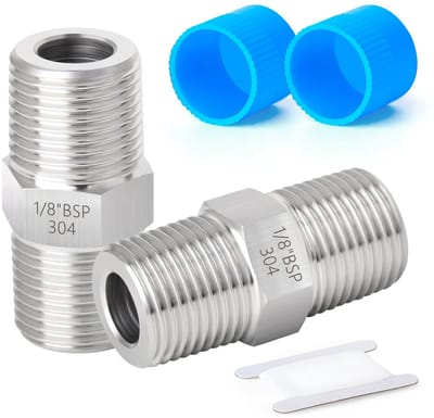 Dailygoods- Hex Tepel Connector 304 Roestvrij Staal - Zeskantfitting - Mannelijke BSP Draad - Industrieel - Voor Water/Lucht/Gas - Verbinden/Regelen - Fitting