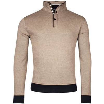 Baileys Trui Half Zip Two-Tone Oxford Doubleface Jacquard Interlock Olive / male