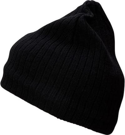 Myrtle Beach - Unisex Gebreide Muts (Zwart/Zwart)