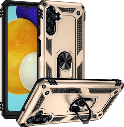 Anti-Shock Hybrid Ring Armor Hoesje Geschikt voor: Samsung Galaxy A13 5G / Samsung Galaxy A04s - goud