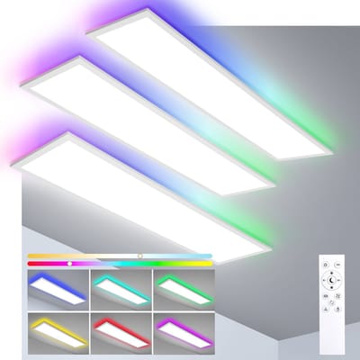 Oraymin RGB LED Plafondlamp 100x25cm-30W-Dimbaar-3000-6500K-Paneellamp-3 Stuks