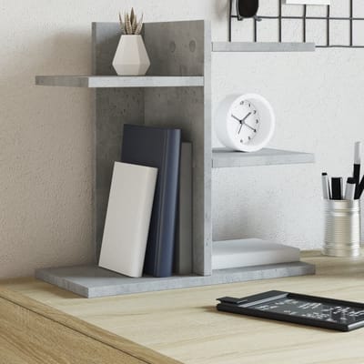 vidaXL - Bureau - organiser - 42x21,5x42 - cm - bewerkt - hout - betongrijs