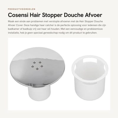 Haarstopper Probleemloze Installatie - Doucheafvoer Cover - Haarvanger - Snel Drainerend - Compatibel met 90 mm Afvoergat - Upgrade Badkameruitstraling - Afvoerstopper