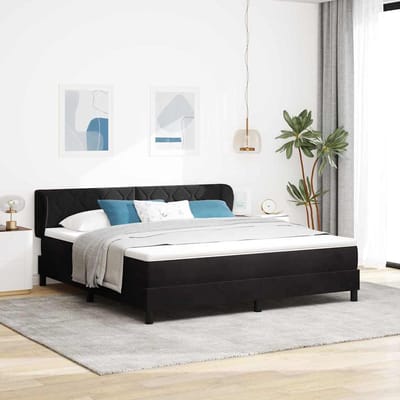 vidaXL - Boxspring - bed - met - hoofdeinde - Zwart - 180 - x - 200 - cm - Fluweel