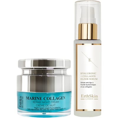 Hydrozuur & Collageen Serum - 60ml + Marine Collageen Nacht Herstel Crème 50ml