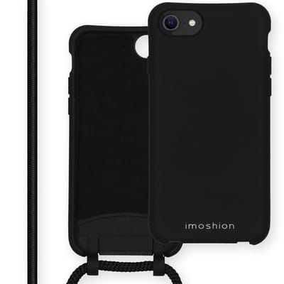 imoshion Hoesje - Geschikt voor Apple iPhone SE (2022) / SE (2020) / 8 / 7 - Color Backcover met afneembaar koord - Zwart