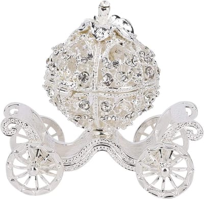 Persoonlijke Sieradenbox met Cinderella Pompoen Koets Ornament, Sieraden Organizer en Metalen Ambachten voor een Betoverende Opslag