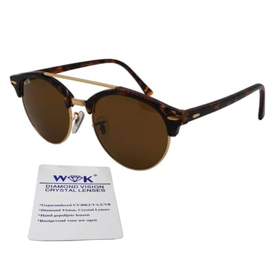 Pro Care Excellent Quality® Serval WK Ambachtelijk geslepen lens van natuur Kristal - UV400 legering - Zonnebril Heren Dames - Zonnebrillen - Frame Zwart Goud - Lens Bruin