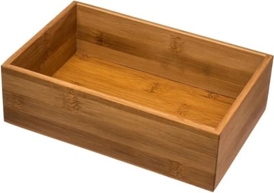 Secret de gourmet bestekbak organizer - 5x 1-vaks - bamboe - keuken - 23 x 15 x 7 cm