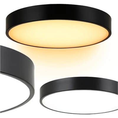 Zolta - Plafondkap - LED Plafondlamp - 40 cm - Zwart - Modern