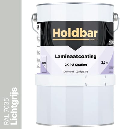 Holdbar Laminaatcoating Lichtgrijs (RAL 7035) 2,5 Kg - Laminaat Verf - Vloerverf - Alle Kleuren - Krasvast - UV-bestendig - Vergeelt niet - Gemakkelijk Schoonmaken - 2 Componenten