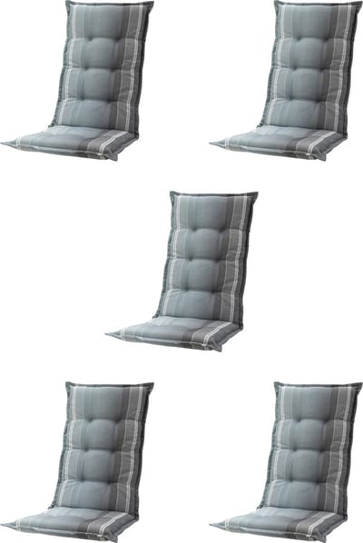 Madison - Tuinkussen - Lage Rug - 5 st - Stef Grey - 105x50cm - Grijs