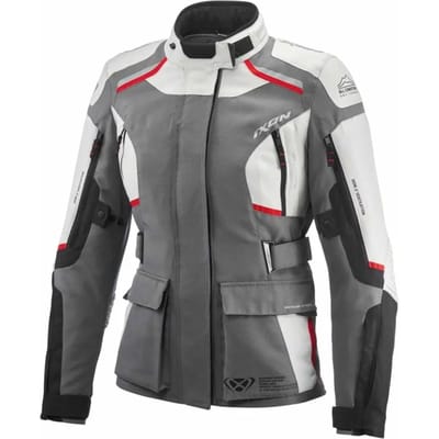 Ixon Midgard Lady Grijs Zwart Rood Waterdichte Textiele Motorjas - Jas