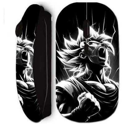 Souris sans fil - Dragon Ball - Goku - Noir et Blanc - Visage énervé - Clé USB incluse