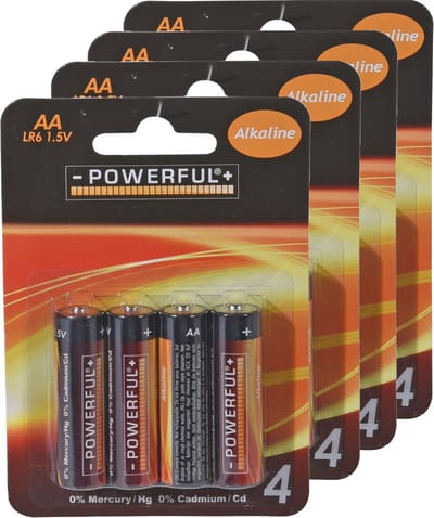Powerful Batterijen Penlite - AA type - 16x stuks - Alkaline - Long life