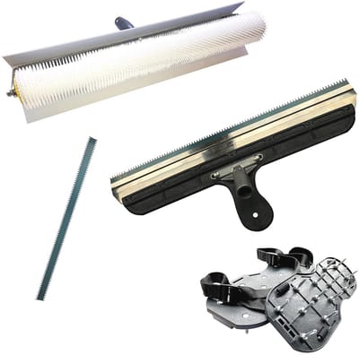 Ontluchtingsroller set voor vloercoating - 50 cm roller met nagelzolen en grote staande rakel