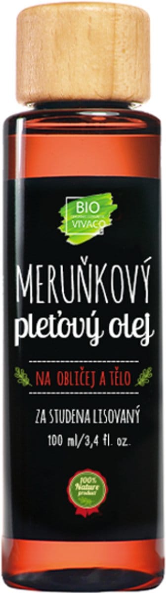 VIVACO - Abrikozenpitolie (100% organisch) - 100ml - helpt tegen acné, eczeem en brandwonden