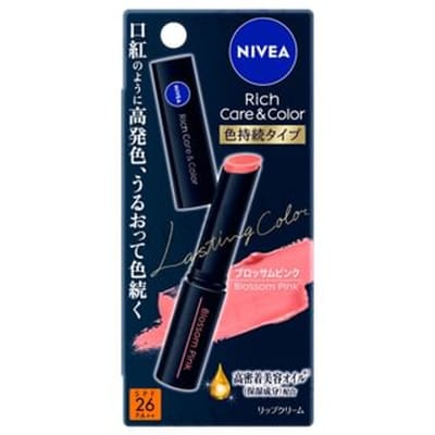 Nivea Japan - Rich Care & Color Lip Lasting Color Lip Balm SPF 26 PA++ Blossom Pink