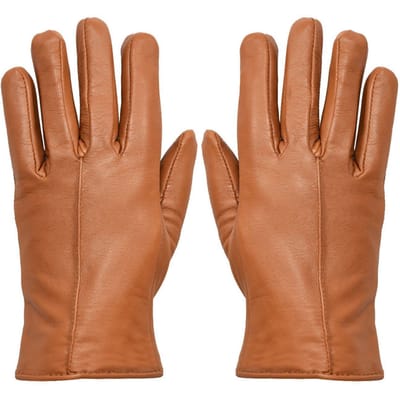 Dames Tan leren thermische handschoenen