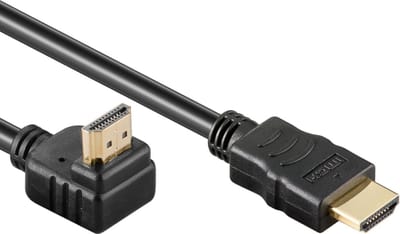 HDMI kabel - 90° haaks naar boven - HDMI 2.0 (4K 60Hz + HDR) / zwart - 0,50 meter
