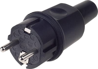 Bachmann 913.169 Stekker met randaarde Massief rubber 250 V Zwart IP44, IP20