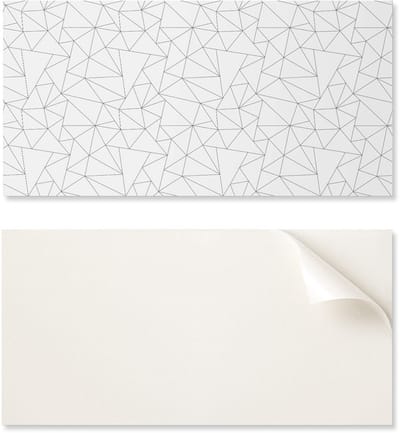 Zelfklevend vinylpaneel met print voor de badkamer, 100x50 cm, geometrisch lijnpatroon.