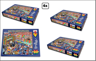 4x Puzzel Vastelaovend in Limburg - 1000stuks - Limburg Carnaval Puzzel party fun