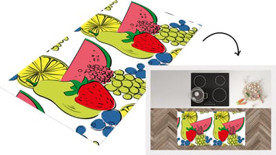 Keukenloper - Loper keuken - Fruit - Cartoon - Patroon - 120x60 cm - Keukenloper vinyl