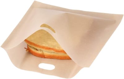 Broodrooster Tas - Tosti zakjes - Snel Tosti's Maken - Herbruikbaar en Vaatwasserbestendig - 16 x 16.5 CM - Grijs