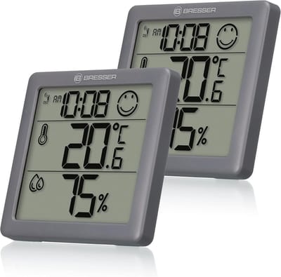 Set van 2 Thermo-hygrometers met Binnenklimaat Indicator voor Binnenmontage