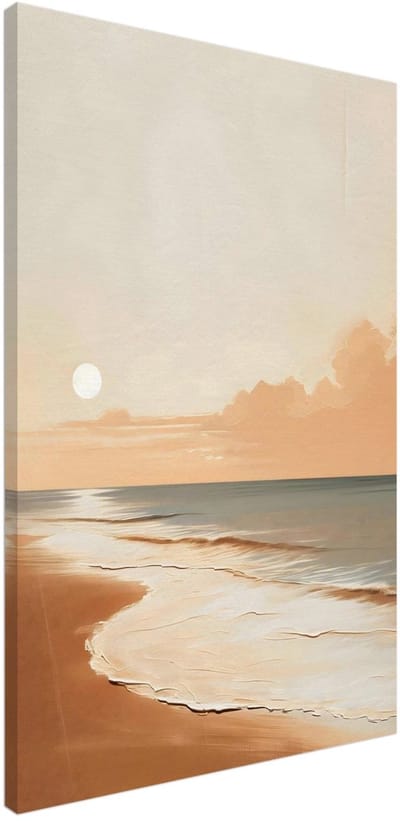 Canvas Schilderij - At the coast 60x90 cm - Strand Wanddecoratie Woonkamer & Slaapkamer