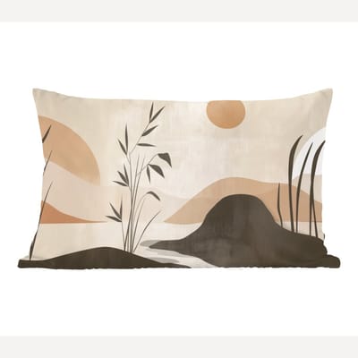 Sierkussens - Kussentjes Woonkamer - 60x40 cm - Japandi - Landschap - Beige
