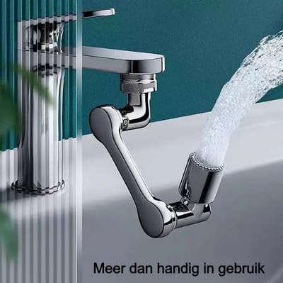 Draaibare Waterkraan Verlenging Universeel voor Keuken Kraan en Badkamer 1080° ABS - Zilver %%