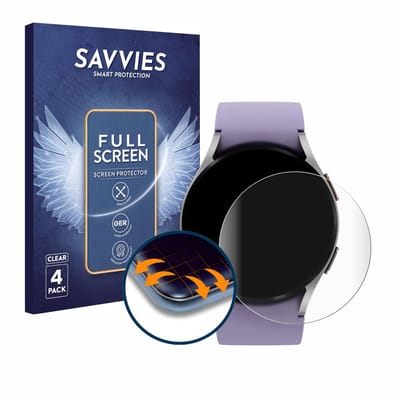 Savvies - Screenprotector voor Samsung Galaxy Watch 5 (40mm) - Folie Beschermfolie transparant volledig dekking 4 Stuks