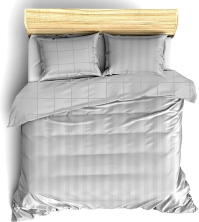 De Witte Lietaer Zygo Dekbedovertrek - Tweepersoons - 200x200/220 cm - Silver