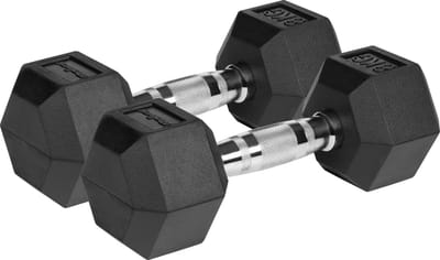 Rebel Active Serie - Hexagonale Gietijzeren Gewichten - 8 kg Set - Rubberafwerking