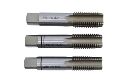 Awtools - HSS Handtap Set - M22x2,50mm - 3 Stuks