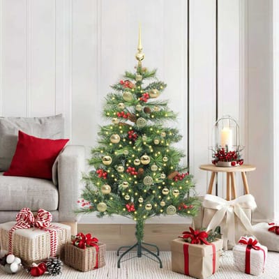 vidaXL - Kunstkerstboom - 150 - LED's - Warmwit - PVC - en - Metalen - Groen
