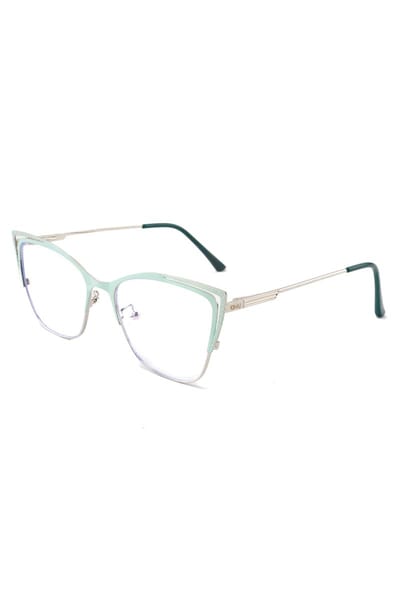 KIMU® Computerbril Cat Eye - Mintgroen Montuur - Doorzichtige Glazen - Volwassenen Dames Kantoor Beeldscherm Blauwfilter Filter Retro Festival
