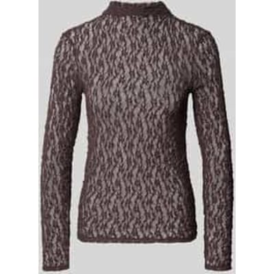 Slim fit shirt met lange mouwen van kant