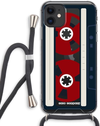 Case Company® - Hoesje met koord geschikt voor iPhone 11 hoesje met Koord - Here's your tape - Telefoonhoesje met Zwart Koord - Bescherming aan alle Kanten en Over de Schermrand