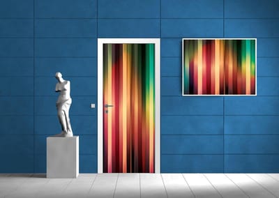 Deursticker Muursticker Modern | Rood, Geel | 91x211cm