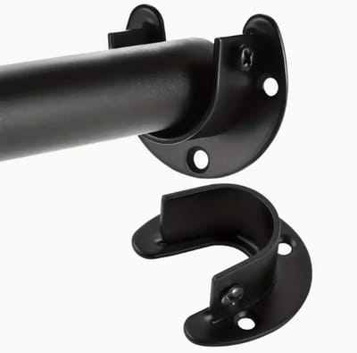 FSW-Products - Kastroededrager RVS Zwart - 58x50x30 mm - Beugel Kledingkast - Gordijnroede - Kledingroeden - Plankdrager - Roededrager - 1 Stuk