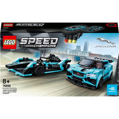 LEGO Speed Champions Formula E Panasonic Jaguar Racing GEN2 car & Jaguar I-PACE eTROPHY 76898