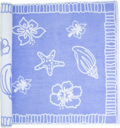 The One Towelling Hawaii Strandlaken - 90 x 190 cm - Groot badlaken - 100% Gekamd katoen - 550 gr/m² - Paars/Wit