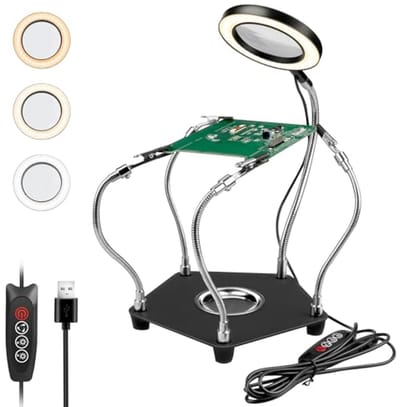 Derde Hand Lassen met 3 LED Vergrootglas en Flexibele Steunarmen voor Lasreparaties