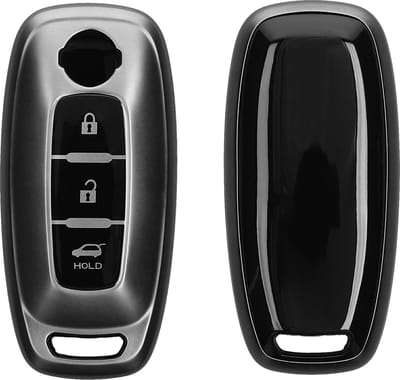 kwmobile autosleutel hoesje geschikt voor Nissan 3-Knoppen Ariya B6 B9 X-trail T33 Qashqai hoes - TPU autosleutel behuizing - Beschermende auto sleutel case - Sleuteletui in mat zwart / zwart