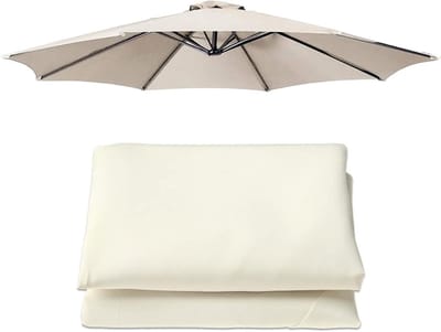 Parasol Vervangingsdoek - Parasolhoes - Buiten Zonnen - UV30+ Bescherming - 3m - Beige Wit