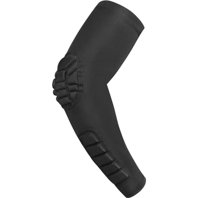 Manchons de protection rembourrés pour coudes et avant-bras Manchon de protection de compression pour bras Coussin de protection pour tir de basket-ball L noir
