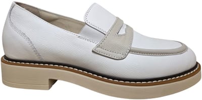 DL Sport 7033 Alpina White Instappers Wit Leer Dames - Wit - 36
